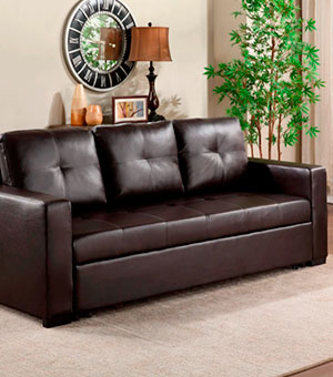 FW-PULL OUT BROWN SOFA