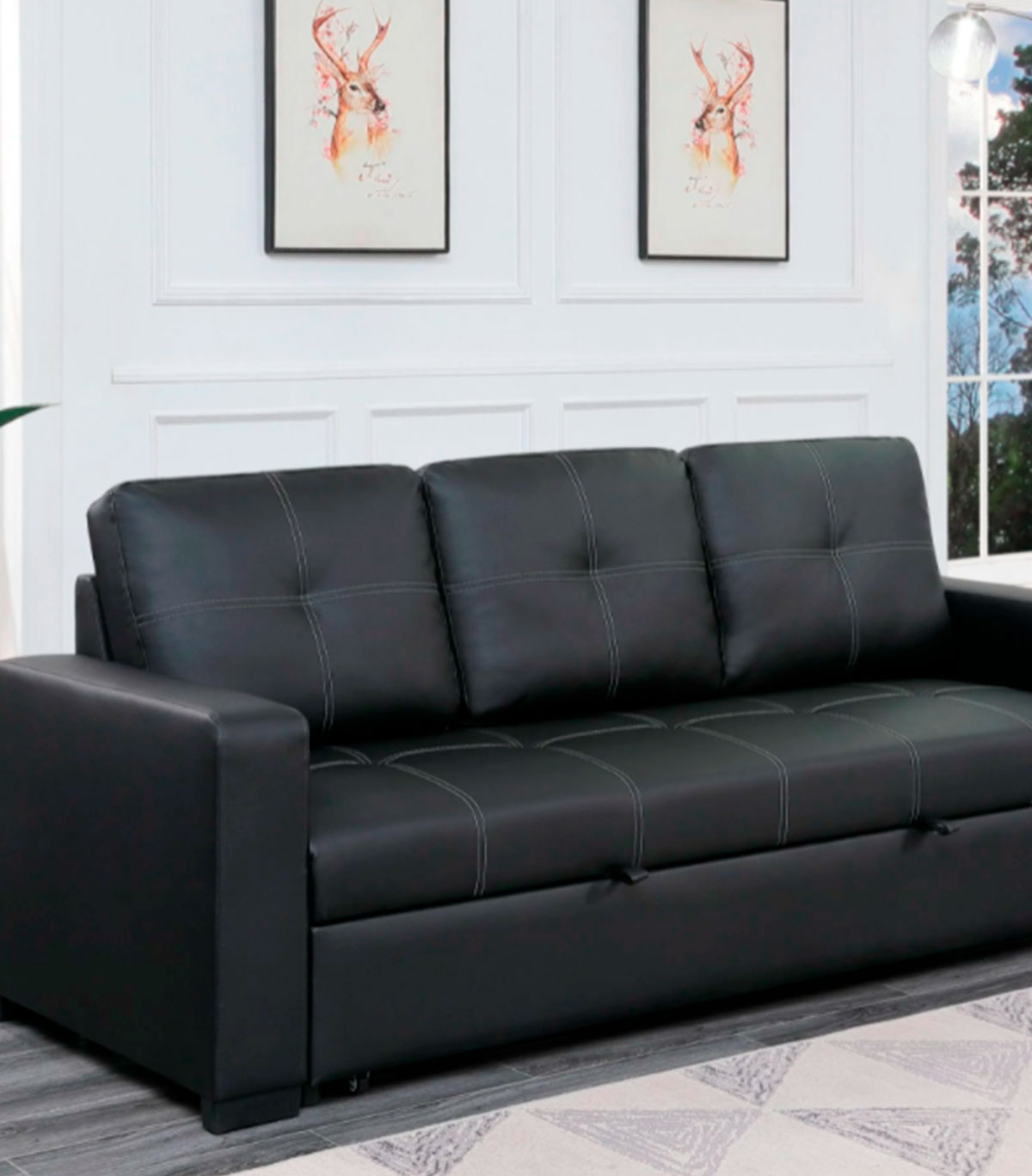 PULL OUT DARK BROWN SOFA